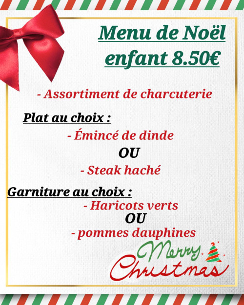 Menu enfant 8.50€ ( saint valentin)