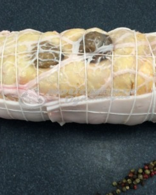 demi chapon désossé farcie au foie gras