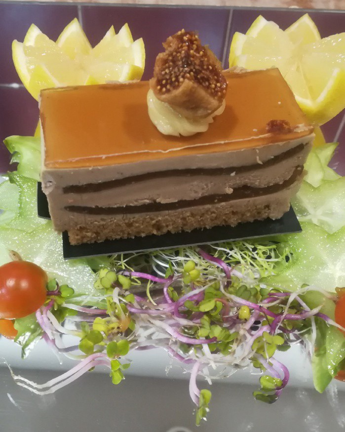 Opéra de foie gras aux figues
